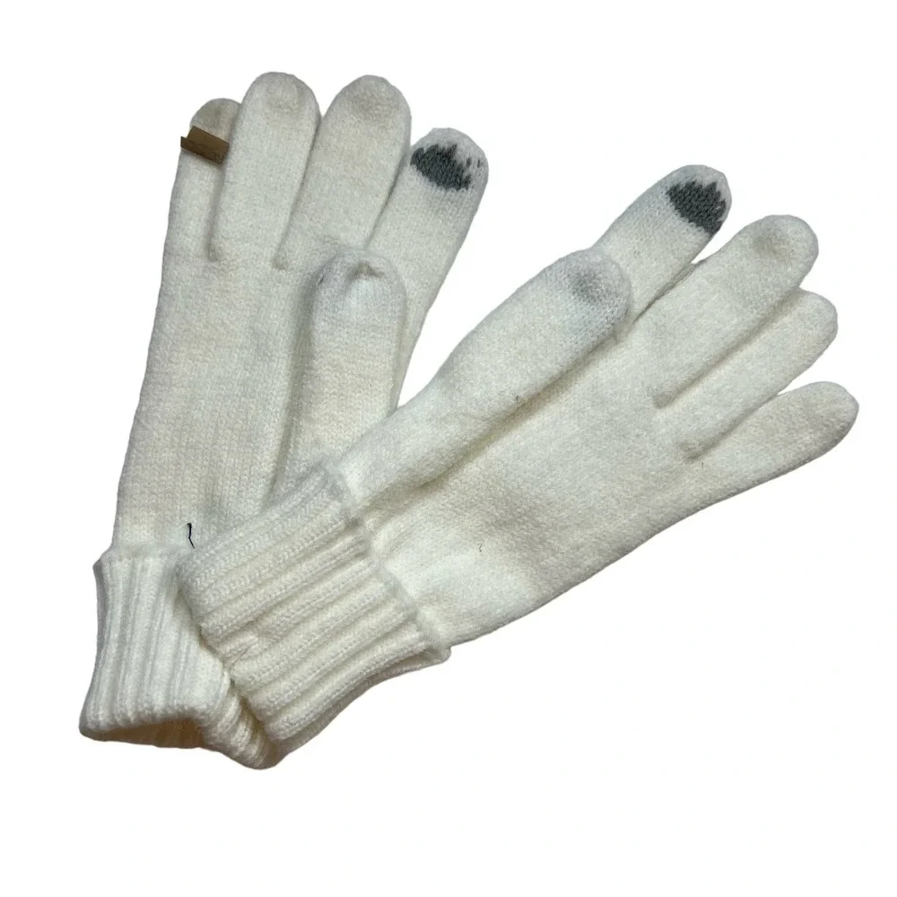 Hat Attack‎ Cable Knit Touch Screen Glove New Ivory